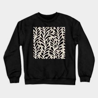 Black and White Ivory Vintage Floral Cottagecore Romantic Flower Peony Rose Leaf Design Crewneck Sweatshirt